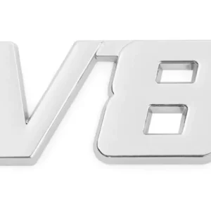 Emblema Logo V8 Multimarca 5.9x2.6cm Metálico con adhesivos